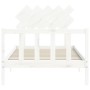 White solid wood bed frame with headboard 100x200 cm by , Beds and slatted bases - Ref: Foro24-3193457, Price: 122,36 €, Disc...