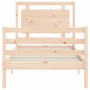 Estructura de cama individual con cabecero madera maciza de , Camas y somieres - Ref: Foro24-3194011, Precio: 99,70 €, Descue...