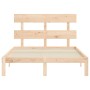 Double bed frame with solid wood headboard by , Beds and slatted bases - Ref: Foro24-3193506, Price: 119,67 €, Discount: %