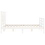 White solid wood bed frame with headboard 140x190 cm by , Beds and slatted bases - Ref: Foro24-3194032, Price: 151,00 €, Disc...