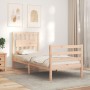 Single bed frame with solid wood headboard by , Beds and slatted bases - Ref: Foro24-3194271, Price: 98,99 €, Discount: %