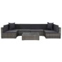 Set de muebles de jardín 7 pzas y cojines ratán sintético gris de vidaXL, Conjuntos de jardín - Ref: Foro24-44601, Precio: 70...