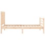 Single bed frame with solid wood headboard by , Beds and slatted bases - Ref: Foro24-3194271, Price: 98,99 €, Discount: %