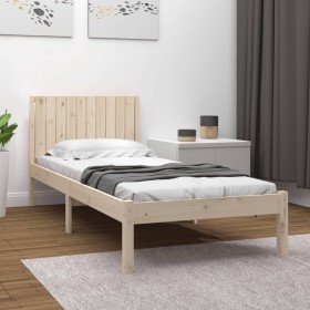 Solid pine wood bed frame 100x200 cm by , Beds and slatted bases - Ref: Foro24-3104403, Price: 102,99 €, Discount: %