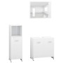 Juego muebles de baño 3 piezas madera ingeniería blanco brillo de , Muebles de baño - Ref: Foro24-3056913, Precio: 103,59 €, ...