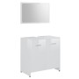 Juego muebles de baño 3 piezas madera ingeniería blanco brillo de , Muebles de baño - Ref: Foro24-3056913, Precio: 103,59 €, ...