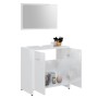 Juego muebles de baño 3 piezas madera ingeniería blanco brillo de , Muebles de baño - Ref: Foro24-3056913, Precio: 103,59 €, ...