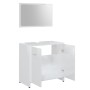 Juego muebles de baño 3 piezas madera ingeniería blanco brillo de , Muebles de baño - Ref: Foro24-3056913, Precio: 103,59 €, ...