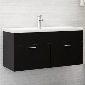 Mueble con lavabo madera de ingeniería negro de , Tocadores de baño - Ref: Foro24-3071298, Precio: 279,22 €, Descuento: %