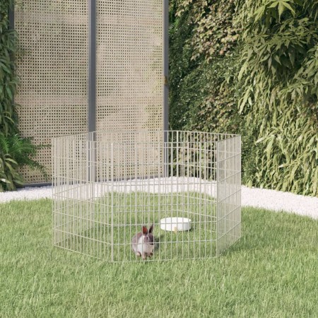 Rabbit cage 6 panels galvanized iron 54x60 cm by , Cages and habitats for small animals - Ref: Foro24-171573, Price: 26,99 €,...