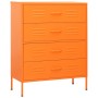 Orange steel drawer cabinet 80x35x101.5 cm by , Drawers - Ref: Foro24-336201, Price: 215,71 €, Discount: %