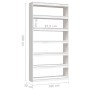 White pine wood space divider shelf 100x30x200 cm by , Bookcases and shelves - Ref: Foro24-808229, Price: 177,97 €, Discount: %