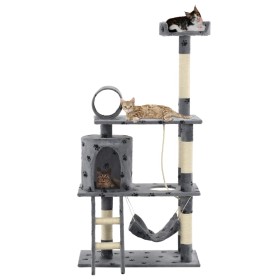 Cat scratcher with 140 cm sisal post, gray paw prints. by vidaXL, Cat furniture - Ref: Foro24-170584, Price: 93,99 €, Discoun...