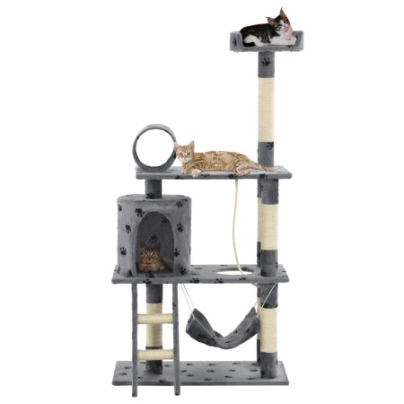 Cat scratcher with 140 cm sisal post, gray paw prints. by vidaXL, Cat furniture - Ref: Foro24-170584, Price: 93,17 €, Discoun...