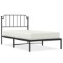 Bed frame with black metal headboard 100x190 cm by , Beds and slatted bases - Ref: Foro24-373881, Price: 62,41 €, Discount: %