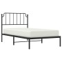 Bed frame with black metal headboard 100x190 cm by , Beds and slatted bases - Ref: Foro24-373881, Price: 62,41 €, Discount: %