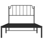 Bed frame with black metal headboard 100x190 cm by , Beds and slatted bases - Ref: Foro24-373881, Price: 62,41 €, Discount: %