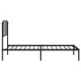 Bed frame with black metal headboard 100x190 cm by , Beds and slatted bases - Ref: Foro24-373881, Price: 62,41 €, Discount: %