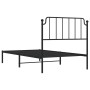 Bed frame with black metal headboard 100x190 cm by , Beds and slatted bases - Ref: Foro24-373881, Price: 62,41 €, Discount: %