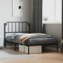 Estructura de cama con cabecero metal negro 107x203 cm de , Camas y somieres - Ref: Foro24-373883, Precio: 66,39 €, Descuento: %