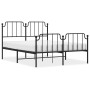 Black metal headboard and footboard bed frame 140x200 cm by , Beds and slatted bases - Ref: Foro24-373906, Price: 103,99 €, D...