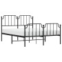 Black metal headboard and footboard bed frame 140x200 cm by , Beds and slatted bases - Ref: Foro24-373906, Price: 101,99 €, D...