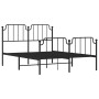 Black metal headboard and footboard bed frame 140x200 cm by , Beds and slatted bases - Ref: Foro24-373906, Price: 103,99 €, D...