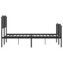 Black metal headboard and footboard bed frame 140x200 cm by , Beds and slatted bases - Ref: Foro24-373906, Price: 101,99 €, D...