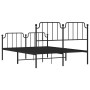 Black metal headboard and footboard bed frame 140x200 cm by , Beds and slatted bases - Ref: Foro24-373906, Price: 103,99 €, D...