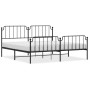 Black metal headboard and footboard bed frame 200x200 cm by , Beds and slatted bases - Ref: Foro24-373912, Price: 119,86 €, D...