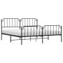 Black metal headboard and footboard bed frame 200x200 cm by , Beds and slatted bases - Ref: Foro24-373912, Price: 119,86 €, D...