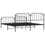 Black metal headboard and footboard bed frame 200x200 cm by , Beds and slatted bases - Ref: Foro24-373912, Price: 119,86 €, D...