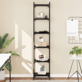 Bookcase with 6 shelves black engineered wood 40x30x188 cm by , Bookcases and shelves - Ref: Foro24-837642, Price: 42,92 €, D...