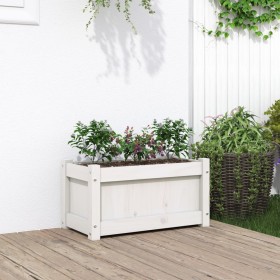 Solid white pine wood planter 60x31x31 cm by , Pots and planters - Ref: Foro24-837441, Price: 39,99 €, Discount: %