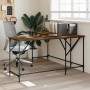 Smoked oak engineered wood desk 149x149x75 cm by , Desks - Ref: Foro24-837584, Price: 76,47 €, Discount: %