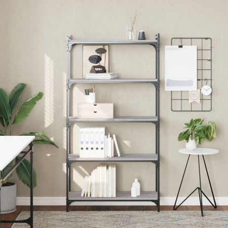 Sonoma gray engineered wood 5-shelf bookcase 80x30x154 cm by , Bookcases and shelves - Ref: Foro24-837680, Price: 69,99 €, Di...