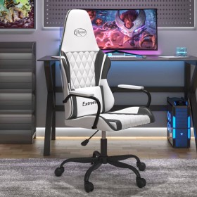 Gaming chair in white and black synthetic leather by , Gaming chairs - Ref: Foro24-3143785, Price: 121,99 €, Discount: %