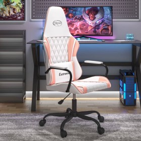 White and pink synthetic leather massage gaming chair by , Gaming chairs - Ref: Foro24-345542, Price: 119,49 €, Discount: %