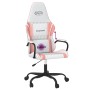 White and pink synthetic leather massage gaming chair by , Gaming chairs - Ref: Foro24-345542, Price: 119,35 €, Discount: %