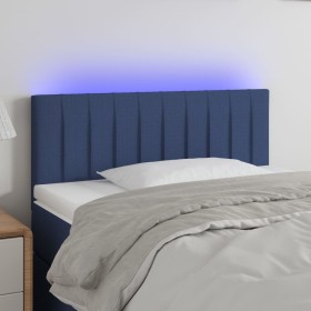 Cabecero con LED de tela azul 100x5x78/88 cm de , Cabeceros y pies de cama - Ref: Foro24-3121846, Precio: 51,99 €, Descuento: %