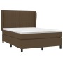 Cama box spring con colchón tela marrón oscuro 140x200 cm de , Camas y somieres - Ref: Foro24-3128128, Precio: 532,80 €, Desc...