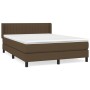 Cama box spring con colchón tela marrón oscuro 140x200 cm de , Camas y somieres - Ref: Foro24-3129876, Precio: 402,55 €, Desc...