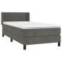 Cama box spring con colchón terciopelo gris oscuro 90x190 cm de , Camas y somieres - Ref: Foro24-3131052, Precio: 303,99 €, D...