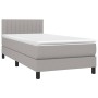 Boxspringbettmatratze und LED-Leuchten aus hellgrauem Stoff 90x190 cm von , Betten und Lattenroste - Ref: Foro24-3133277, Pre...