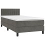 Cama box spring colchón y LED terciopelo gris oscuro 90x200 cm de , Camas y somieres - Ref: Foro24-3134502, Precio: 302,37 €,...