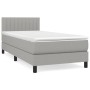 Box spring bed with light gray fabric mattress 90x200 cm by , Beds and slatted bases - Ref: Foro24-3140185, Price: 300,27 €, ...