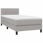 Box spring bed with light gray fabric mattress 90x200 cm by , Beds and slatted bases - Ref: Foro24-3140185, Price: 300,27 €, ...