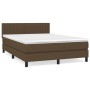 Cama box spring con colchón tela marrón oscuro 140x200 cm de , Camas y somieres - Ref: Foro24-3140220, Precio: 405,66 €, Desc...