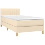 Cama box spring con colchón tela color crema 90x200 cm de , Camas y somieres - Ref: Foro24-3140750, Precio: 308,53 €, Descuen...