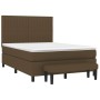 Cama box spring con colchón tela marrón oscuro 140x190 cm de , Camas y somieres - Ref: Foro24-3136752, Precio: 569,74 €, Desc...